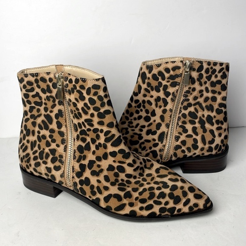 Sole Society Cadyna Leopard Ankle Boots 7.5